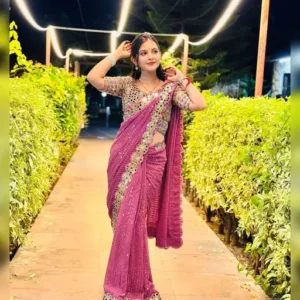 Mirror Work Saree